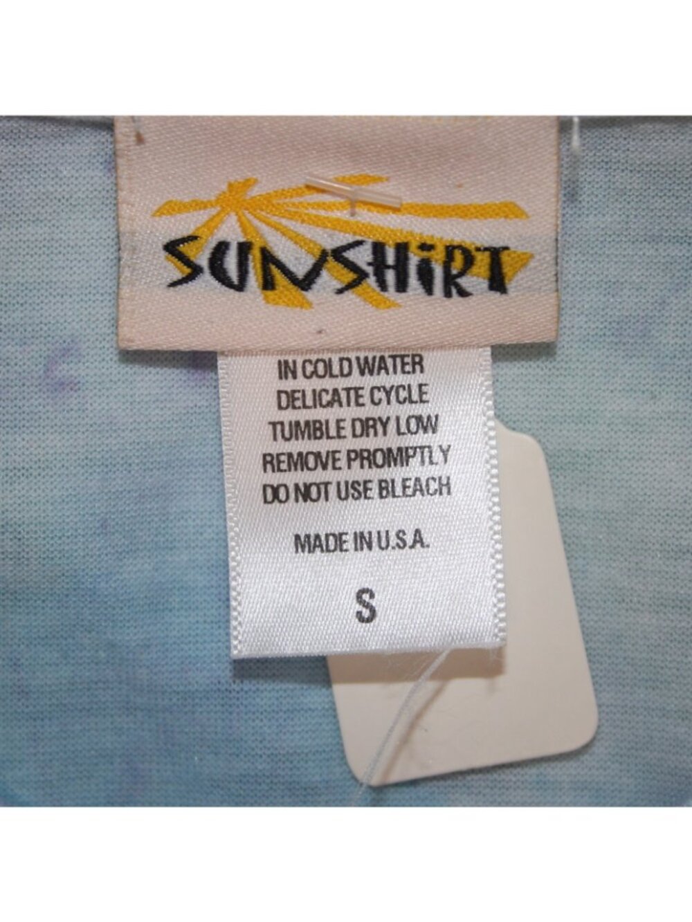 Sunshirt Top $30 Sz S Blue White Multi Colored Polyester Cotton Top - Picture 6 of 10